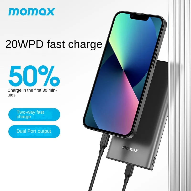 

MOMAX ultra-thin power bank 22.5W fast charging power bank 10000 mAh portable power bank for Apple, Huawei and Xiaomi
