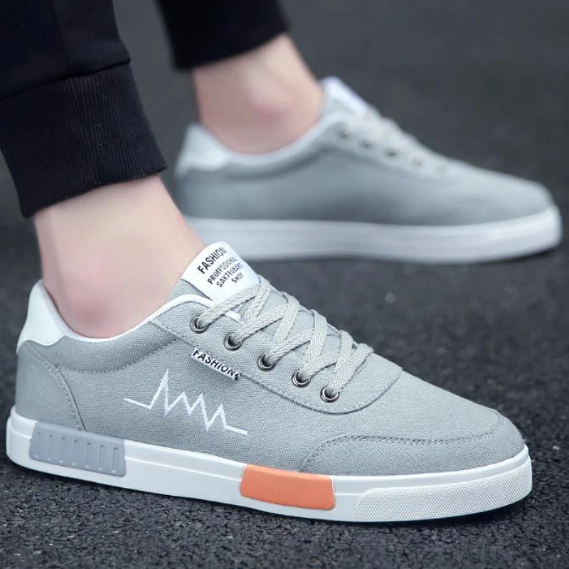 

Casual Canvas Shoes for Men Spring Korean Style Lace Up Anti-slip Outdoor Casual Walking Sneakers Zapatillas Deporte Hombre