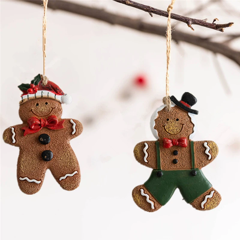 

1 шт. Рождественские Подвески в виде имбиря, кавайные подвески из смолы, подвески для рождественских украшений, подарок