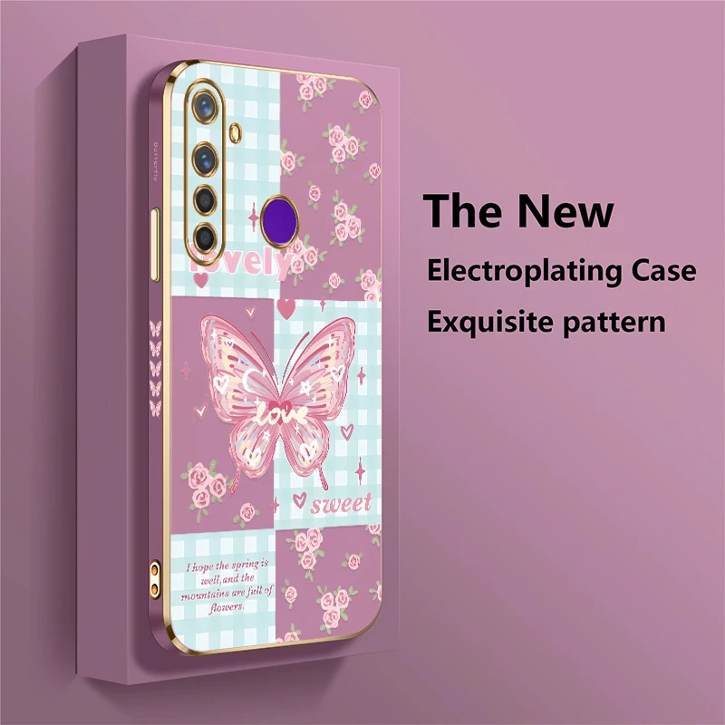 Силиконовый мягкий чехол с милой бабочкой для OPPO Realme 6i 6S 6 Pro 7i 7 4G 5G 5i 5 3 2 цветочным