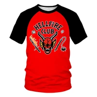 hellfire club t shirt fashion stranger things 4 t shirt mens and womens t shirt mens hip hop casual short sleeve couple red t