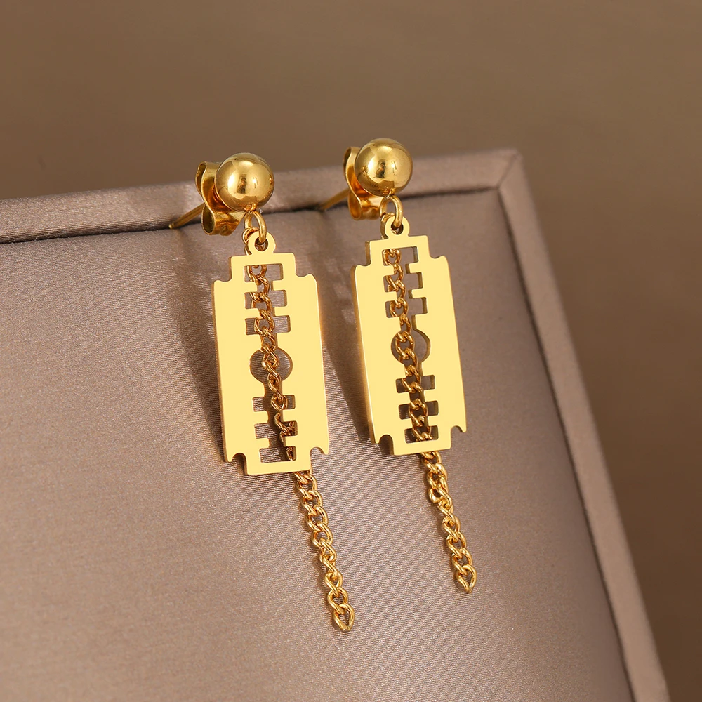 Женские серьги-подвески из нержавеющей стали