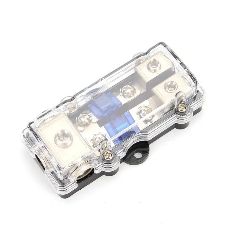

One out of Two Road Fuse Holder+Safety Plate Silver 12/24VAudio Circuit Fuse