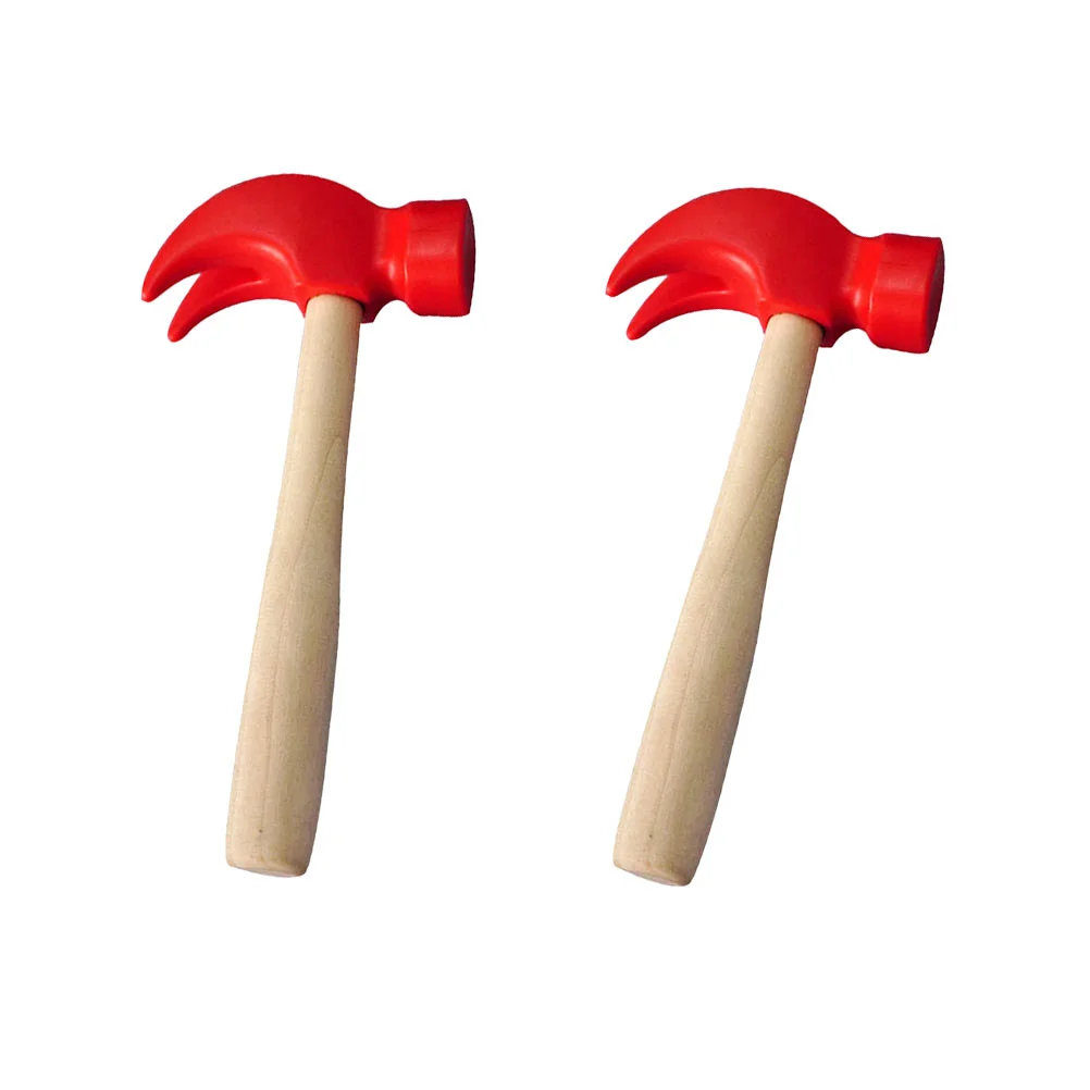 

2Pcs Wooden Mallet Pounding Beating Gavel Toys Pounding Bench Maintenance Tools for Boys Red