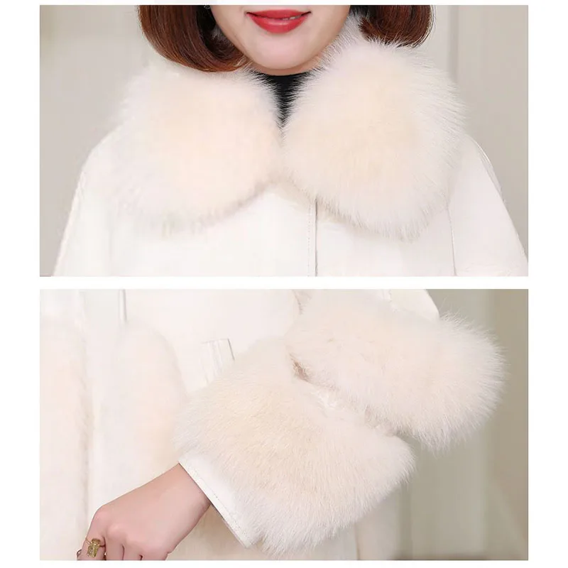 Пуховик женский из натуральной овечьей кожи