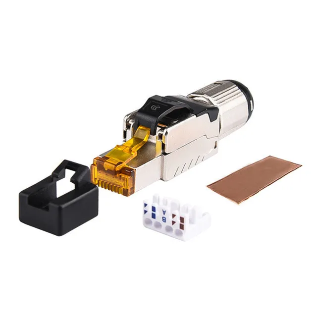 

Cat6A Cat7 Cat8 RJ45 Connector For 22/23/24AWG Ethernet Cable Fully Shielded Field Termination Plug Reusable Modular Adapter