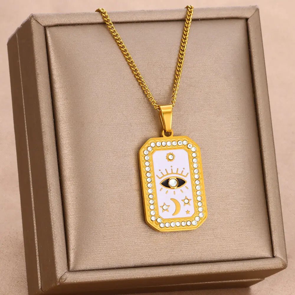 Женские Подвески В Виде Карты Таро Из Нержавеющей Стали Ожерелье Ювелирные