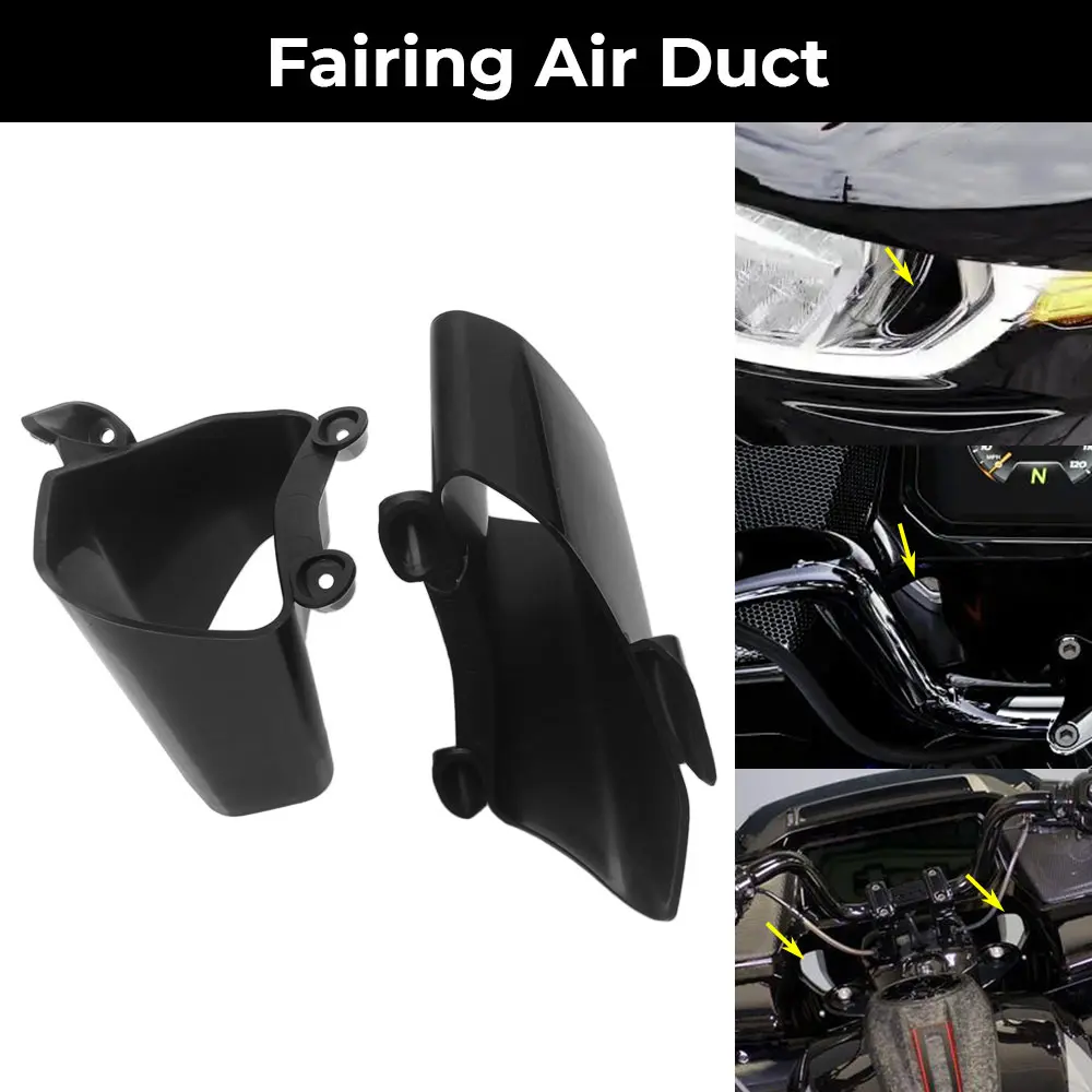 

1 пара внутренних воздуховодов из АБС-пластика, черные, аксессуары для мотоциклов Harley Touring Road Glide CVO ST FLTRXSTSE 2024 2025