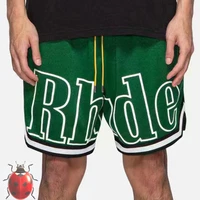 oversize rhude logo print shorts mesh drawstring high quality rhude short pant