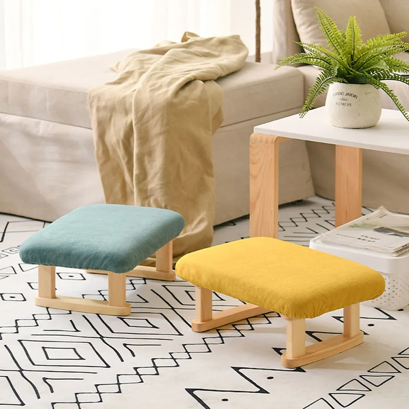 

Home Low Stool 발받침대 Wooden Living Room Children Stool Home Furniture Stool With Fabric Cover пуфик в прихожую