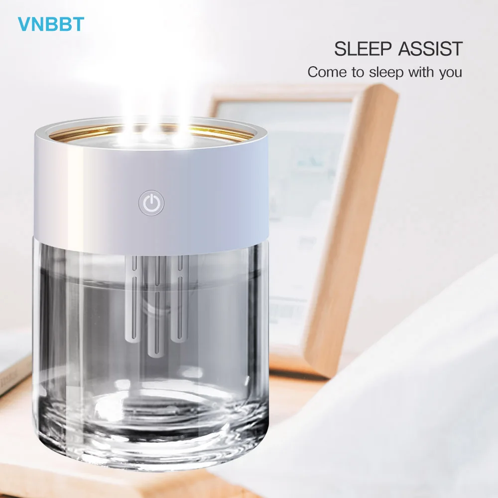 

VNBBT 2L Air Humidifier Ultrasonic Aromatherapy Essential Oil Diffuser With LED Lamp Triple Nozzle Heavy Fog Aroma Humidifiers