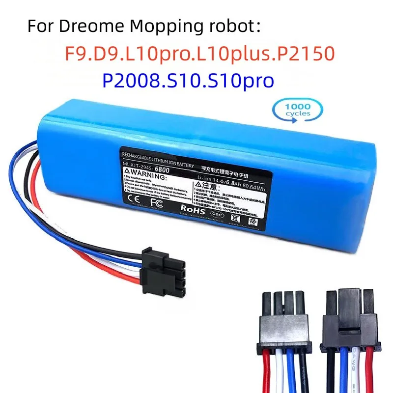 

14.4V6800mAh новый тип для уборки Dreame F9 D9 L10Pro L10Plus P2150 P2008 S10 S10Pro Аккумулятор для робота