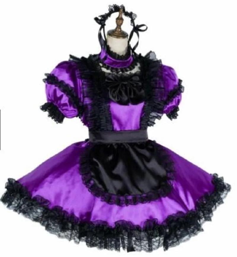 

Запираемые горничная Сисси атласные Пузырьковые рукава подойдут для пятилетнего кружевного мини-платья