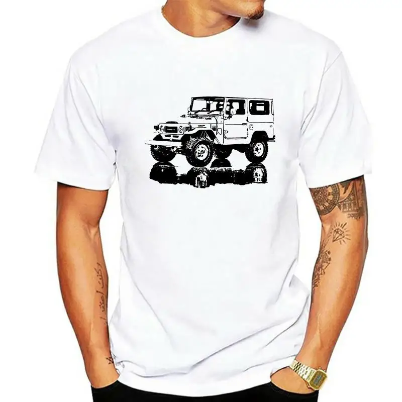

Горячие предложения, летняя Стильная мужская футболка LAND CRUISER FJ40, мягкая хлопковая футболка для бездорожья