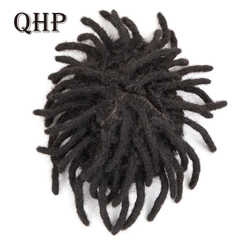 

Men Toupee Dreadlock Durable Fine Mono Afro Curly Replacement System For Black Men Male Hair Wigs Natural Handmade Hairpiece