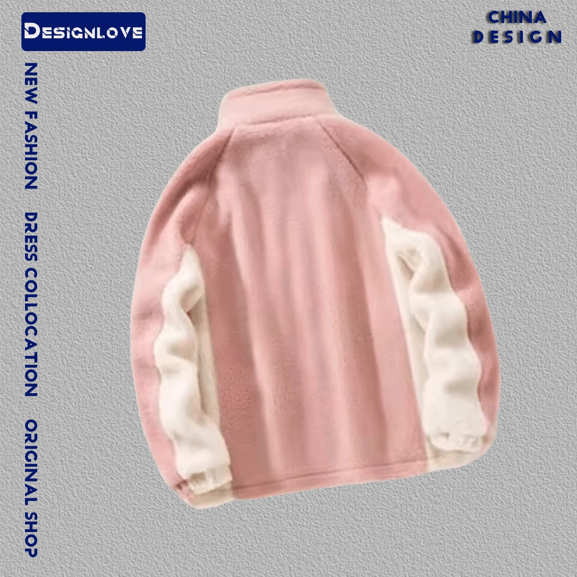 Color Matching Berber Fleece Outerwear Autumn and Winter Warm Men's Women's American vintage Outdoor Loose Patchwork Stud...