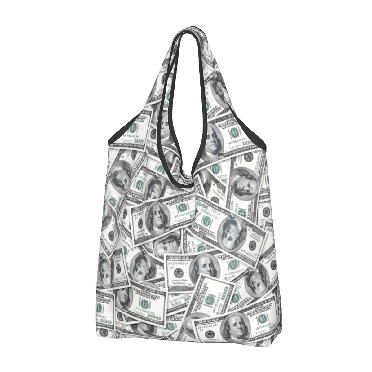 

Женская Повседневная сумка-шоппер через плечо, вместительная сумка-тоут, портативная складная сумка для хранения денег, долларов США