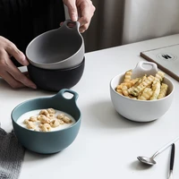 european matte round ceramic bowl household tableware bowl plate salad fruit bowl snack dessert plate kitchen utensils porcelain