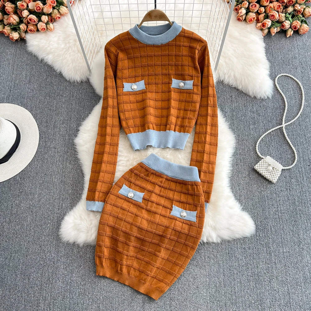 

Korobov Japanese Preppy Style Zerbra Print Knitted Suits 2022 New Cardigan and High Waist Sexy Mini Skirts Women Outfits