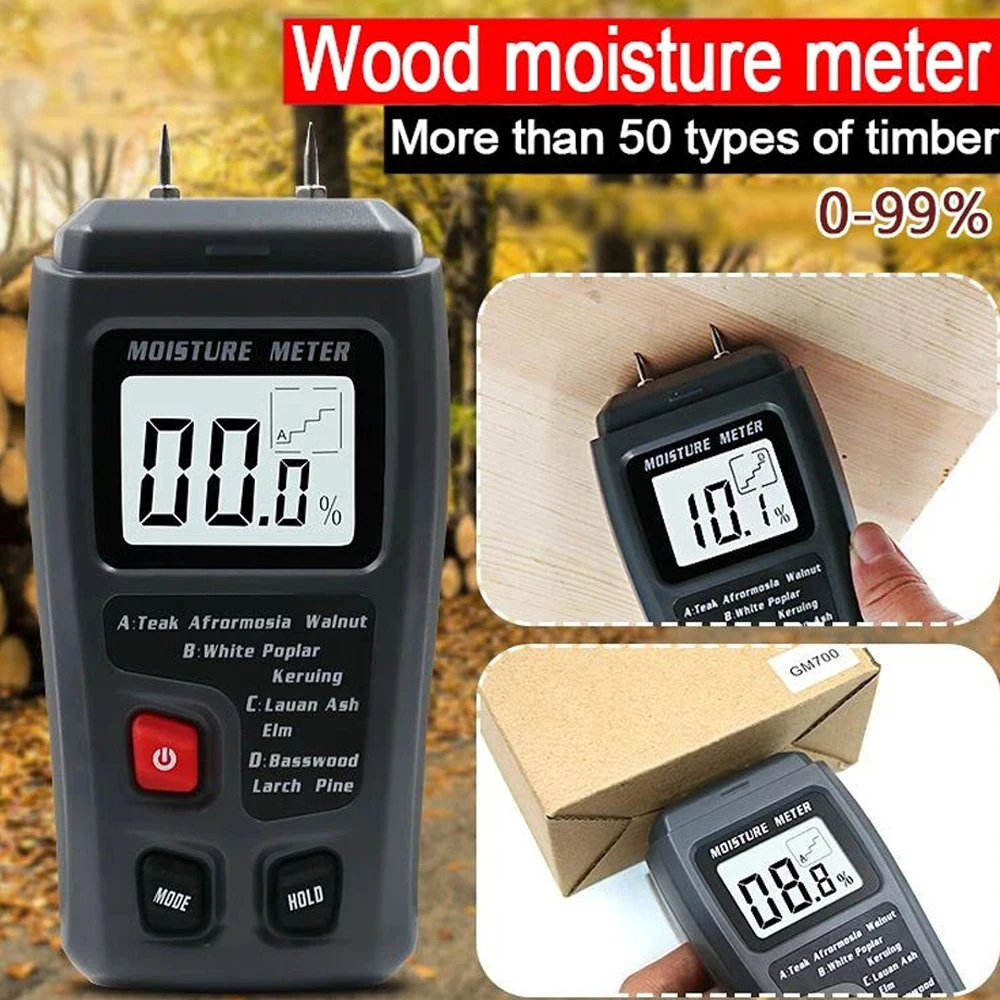 Цифровой измеритель влажности древесины EMT01 ручной гигрометр для дерева с HD