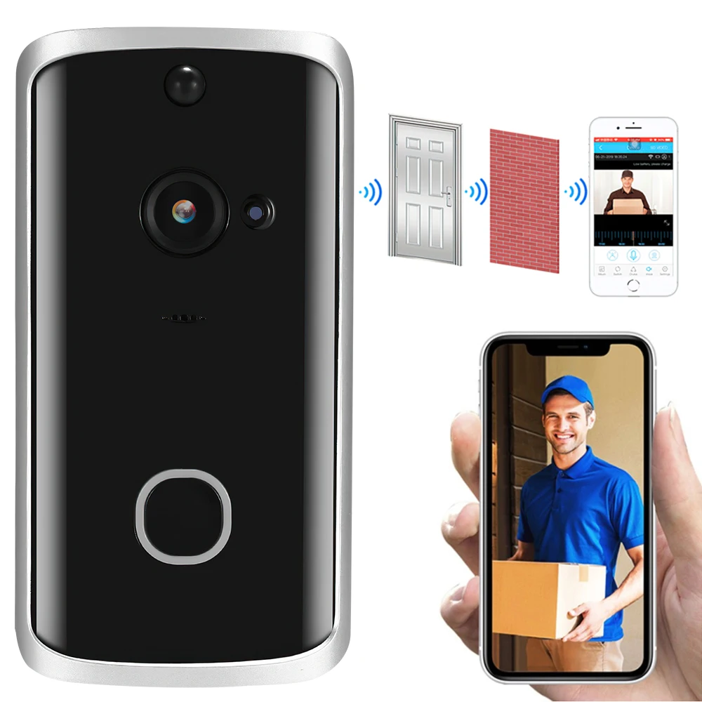 

Wireless Video Doorbell WIFI Intercom Smart Door Bell HD720P Remote Monitoring Doorbells Home Safety Night Vision Alarm Doorbell