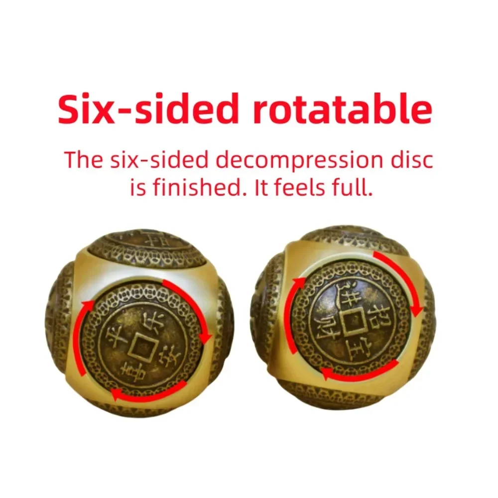 Латунная шестиугольная ручка кубика Рубика для декомпрессии рукоделие из чистой