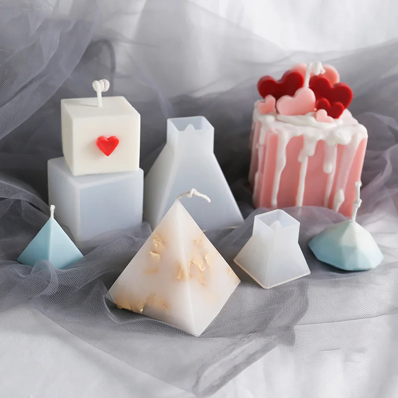 

Форма «сделай сам» в виде пирамиды в форме свечи, силиконовая форма, алмазная геометрия, инструмент для мыла, треугольные аксессуары для изг...