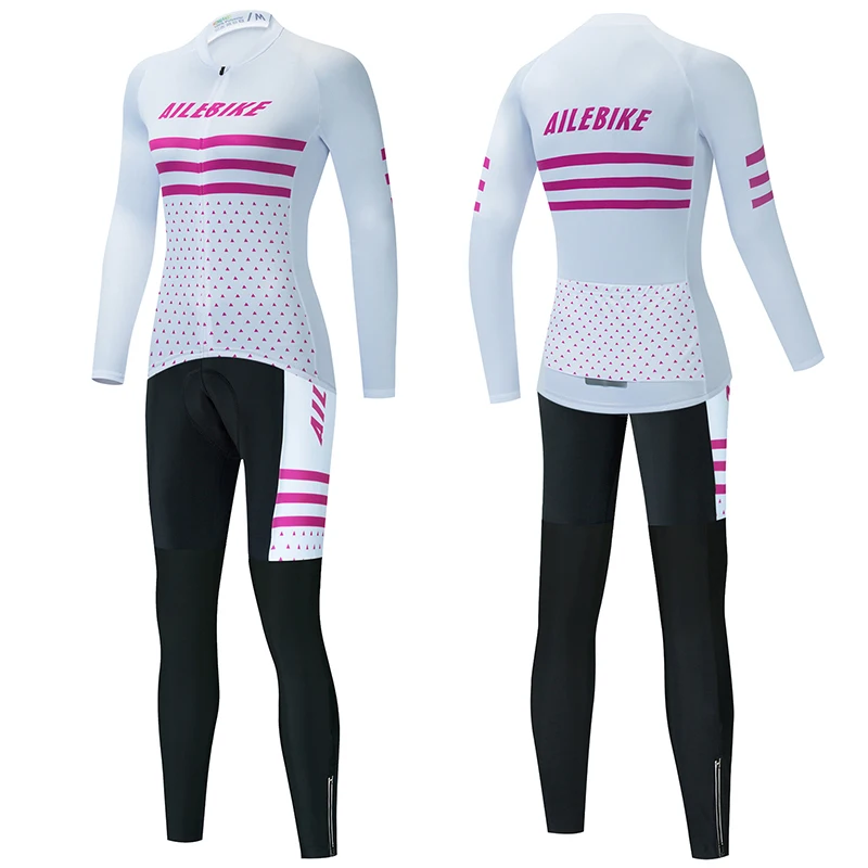

Team version women's long-sleeved cycling suits spring and summer breathable quick-drying cycling tops trousers sportswear