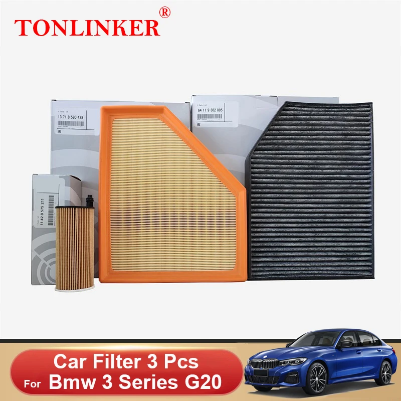 

TONLINKER Cabin Air Filter Oil Filter For Bmw 3 Series G20 318d 320d 318i 320i 330i/d M340i 2019 2020 2021 2022 Car Accessories