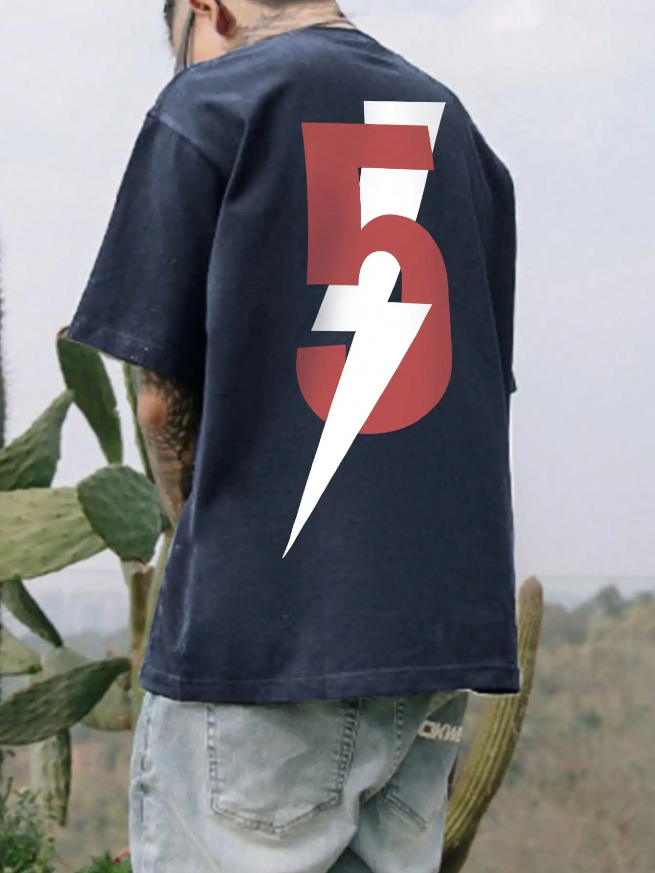 Футболка с надписью 5 в сочетании с молнией, веселая Свободная рубашка большого размера, дышащая хлопковая одежда, крутая уличная модная футболка