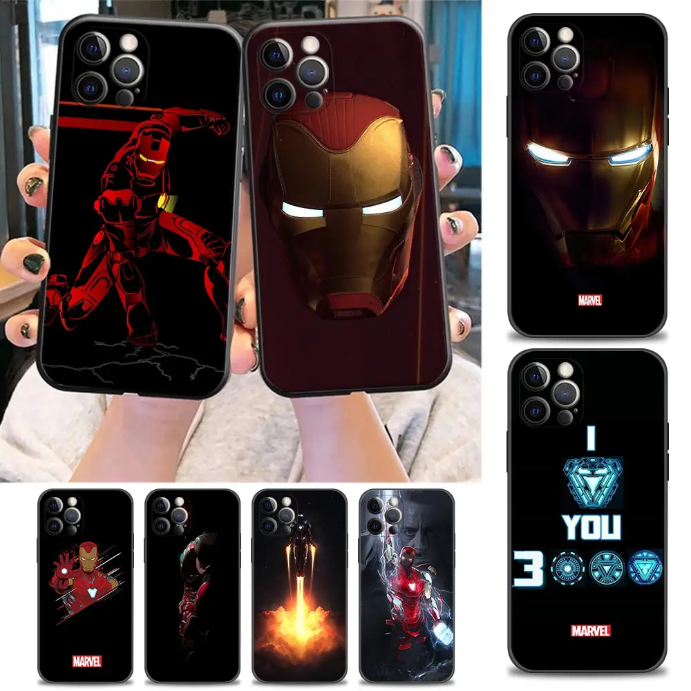 

Phone Case for iPhone 11 12 13 14 Pro Plus 7 8 SE XR XS Max 6 6s Plus Case Soft Silicone Cover Marvel iron man Heros