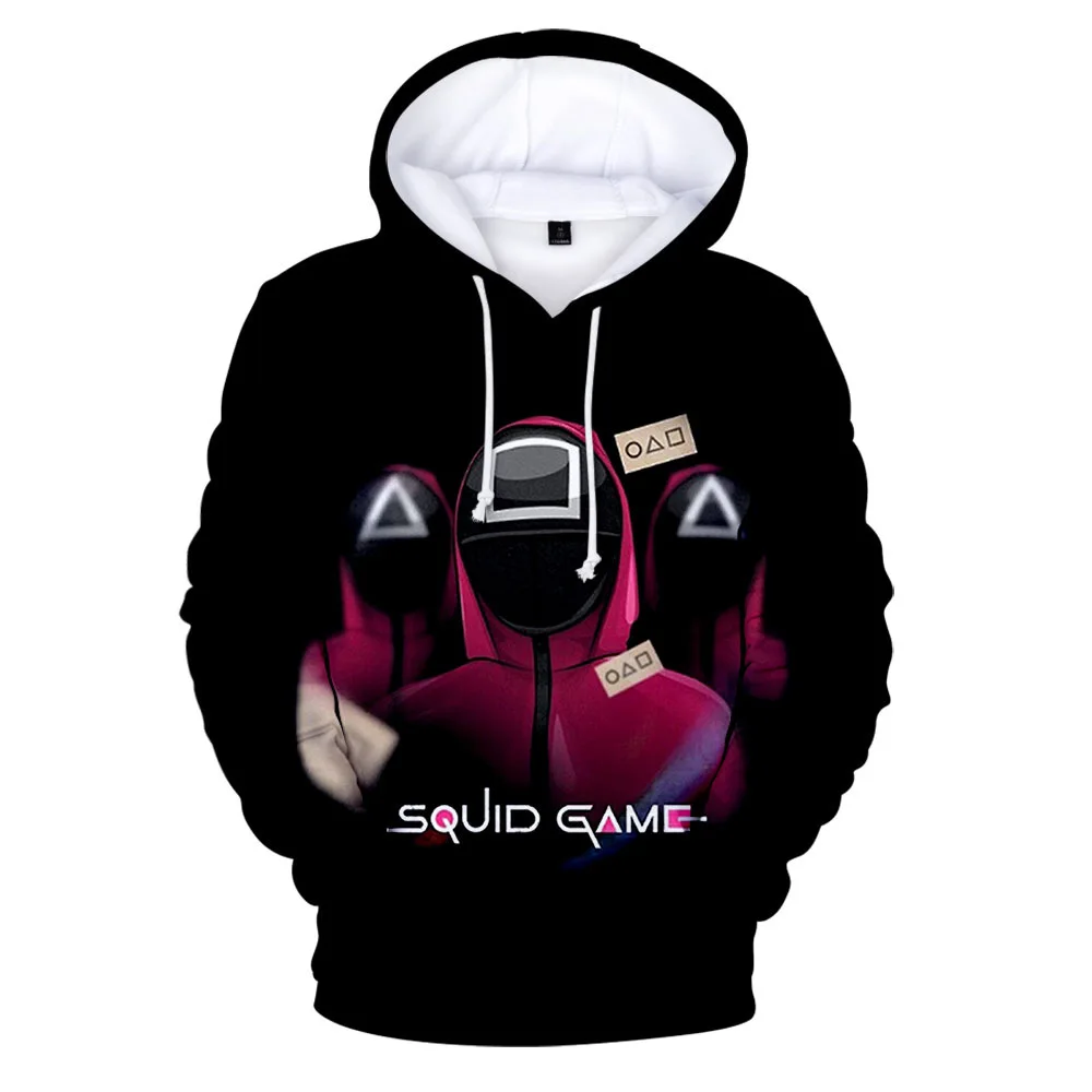 

3D Squid Game Women Men Hoodie Tops Anime Pullover Streetwear for Teens Sweatshirt Lounge Wear Fashion Girls Boys Outerwear