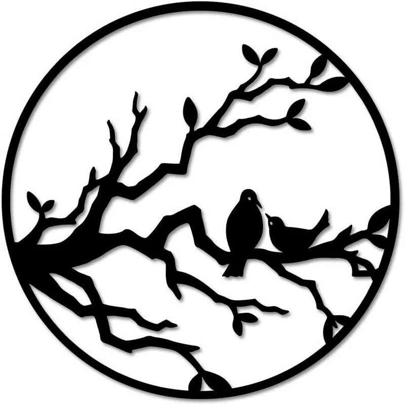 

Tree of Life Wall Art Love Birds on Tree Branch Metal Wall Art Indoor Ourdoor Home Living Room Interior Decoration Metal Art