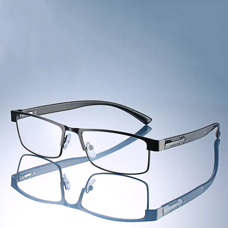 

Anti-blue Light Business Titanium Alloy Reading Glasses Men Non Spherical 12 Layer Coated Lenses Hyperopia Eyewear +1.0 To +4.0