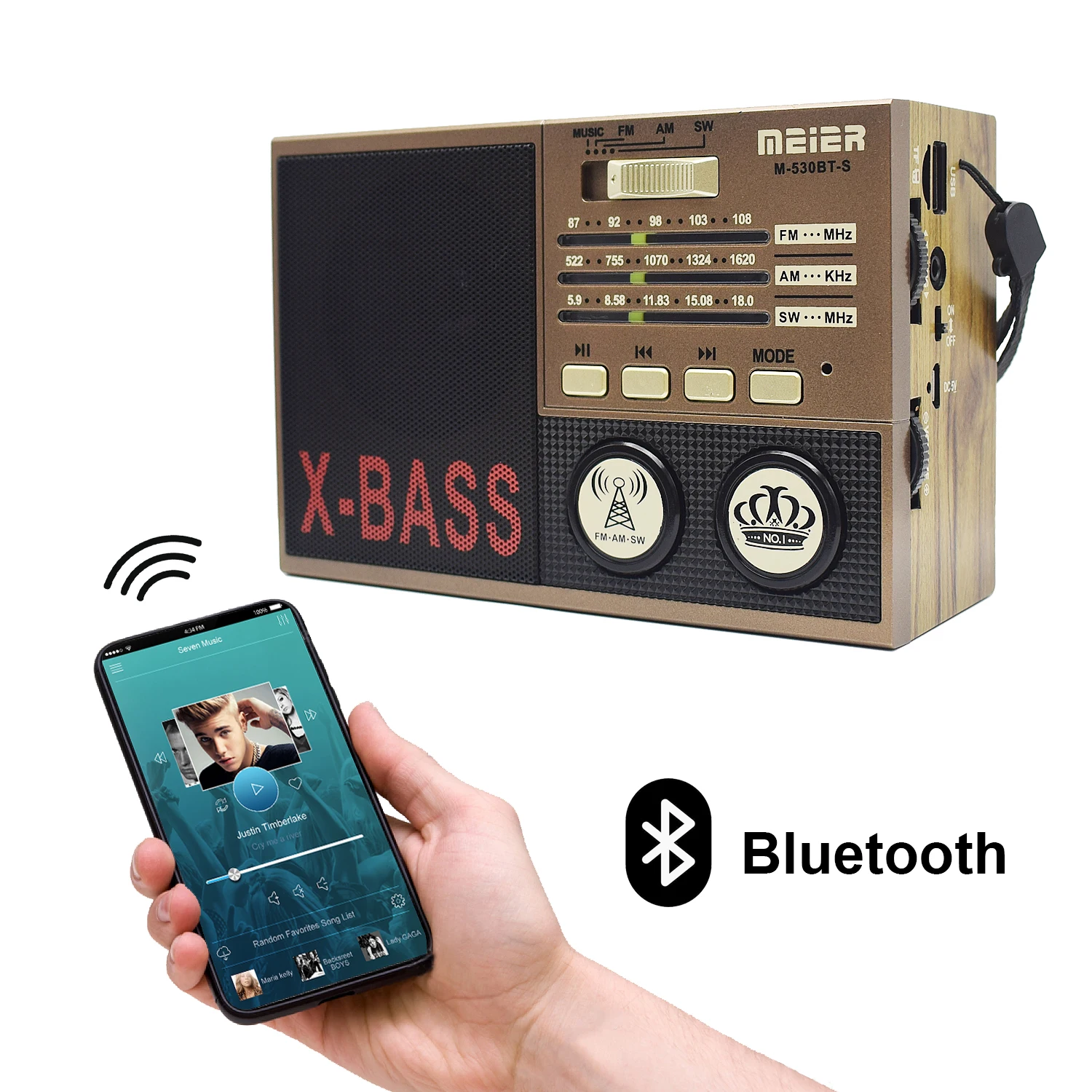 

Portable X bass Radio Retro Boombox Pocket Smart multibandas world receiver radio