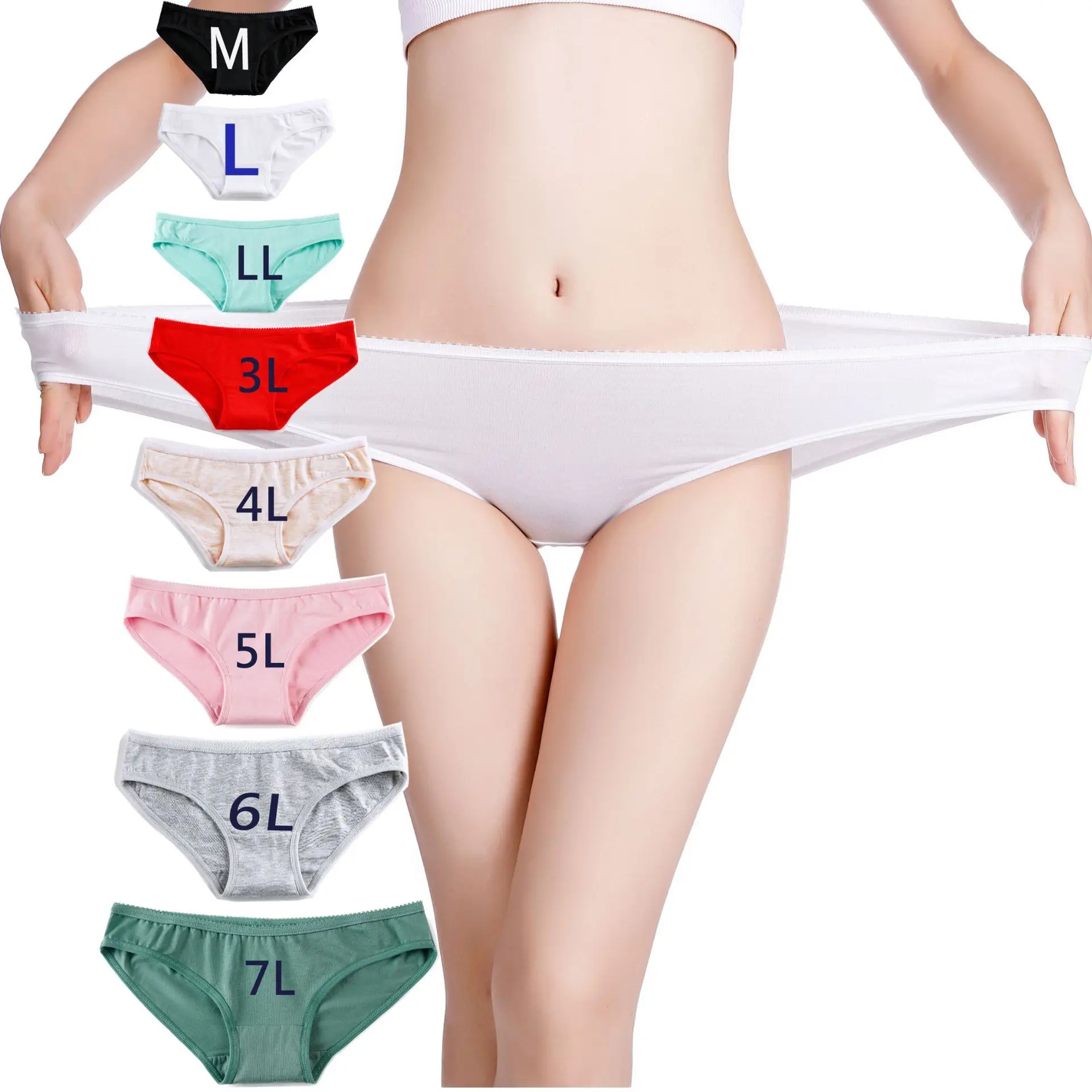 

Women's Low Waist Underwear T String Pants Modal Cotton Large Size Briefs RC Fabric Widening Fat Sexy Lingerie