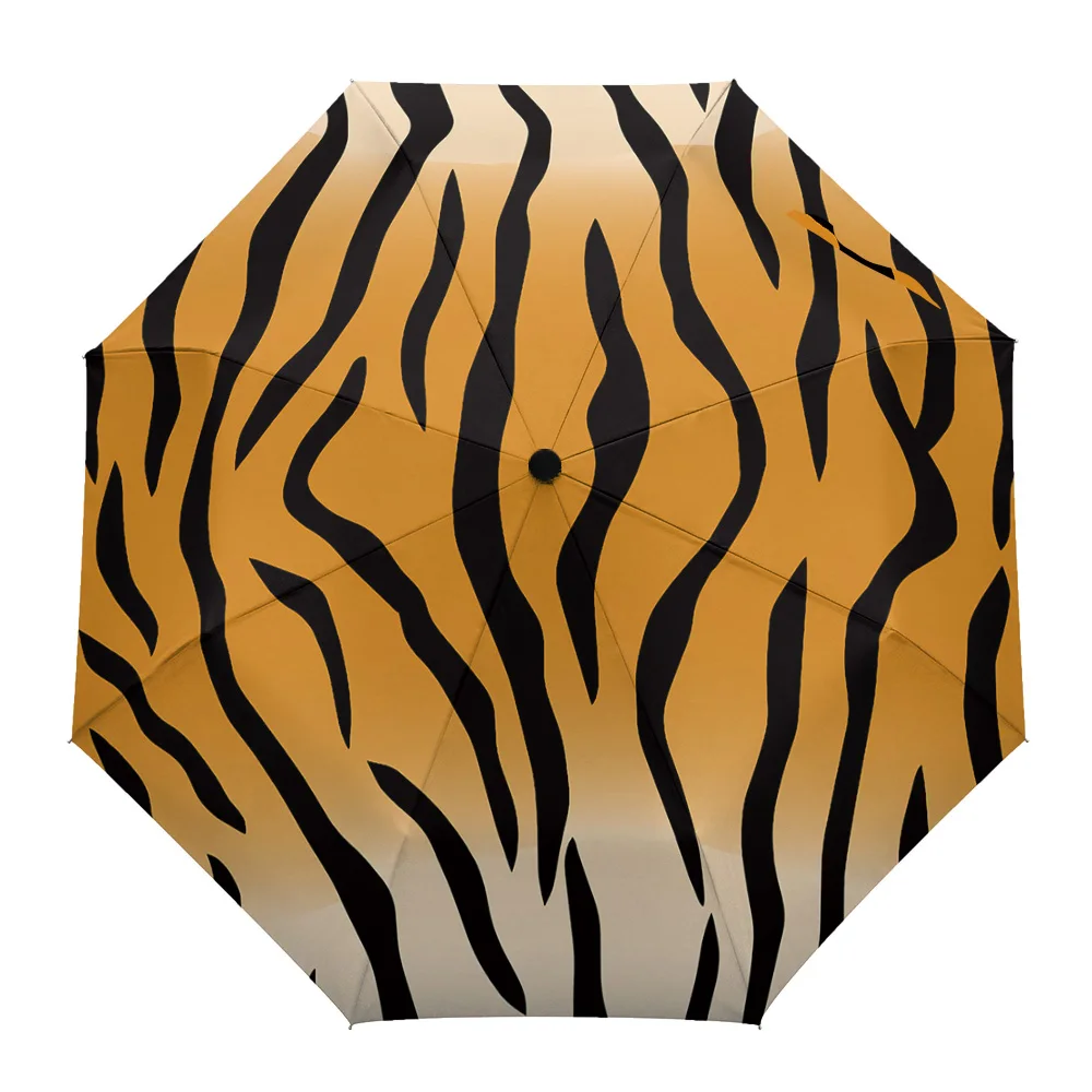 

Animal Skin Texture Yellow Fully-automatic Umbrella for Outdoor Kids Adults Printed Umbrella Foldable Eight Strand Umbrella