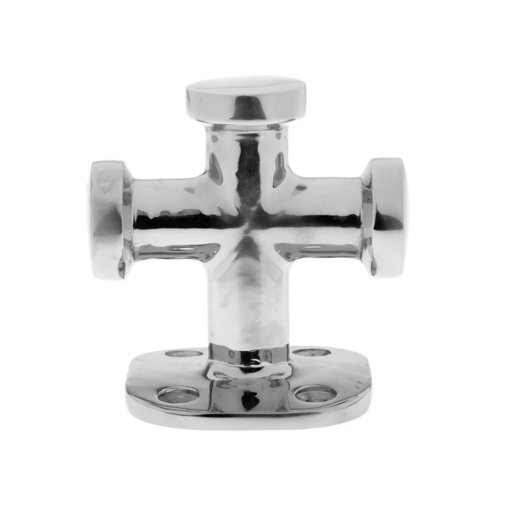 

Bollard Marine Stainless Steel Stop Cleat Holder Yacht Mooring Hardware Single Bolts Crosses Durable Solid Stout