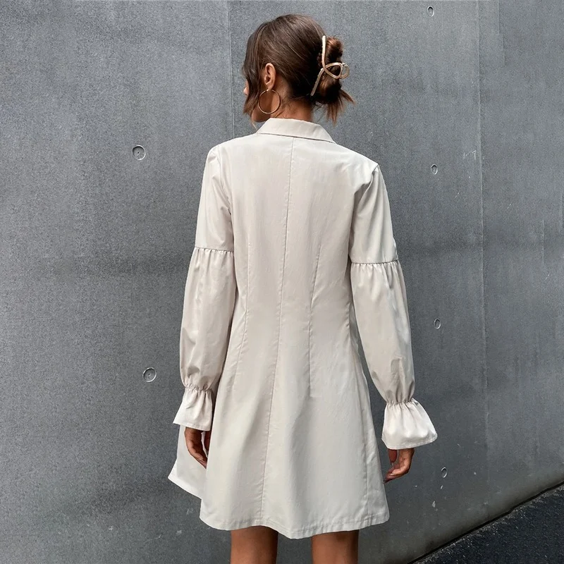 Women's 2021 Temperament Commuter Autumn New Double-breasted Deep V Slim and Thin Temperament Suit Long-sleeved Jacket Women