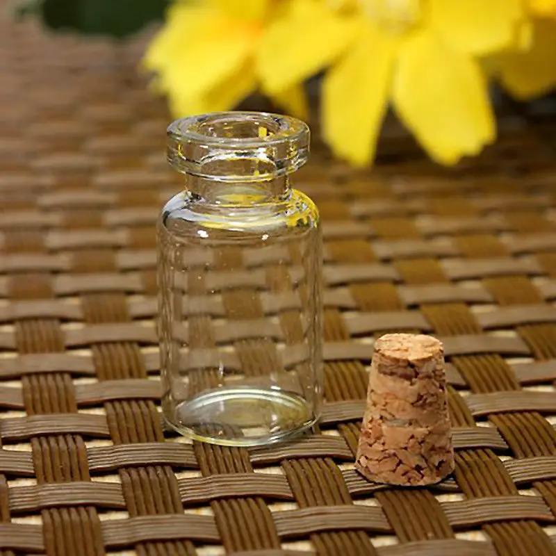 

10pcs 0.5/1/1.5/2/2.5/5 ml Glass Storoage containers Empty Clear Small Vials Container with Corks Jars Bottle Glass Container