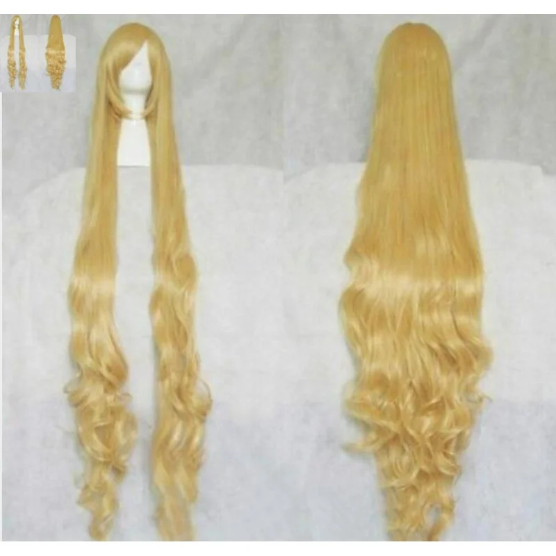 Купи Victoria Fashion Beautiful Blonde Stylish Curly Hair Long Cosplay Wavy Wig 150cm за 1,520 рублей в магазине AliExpress