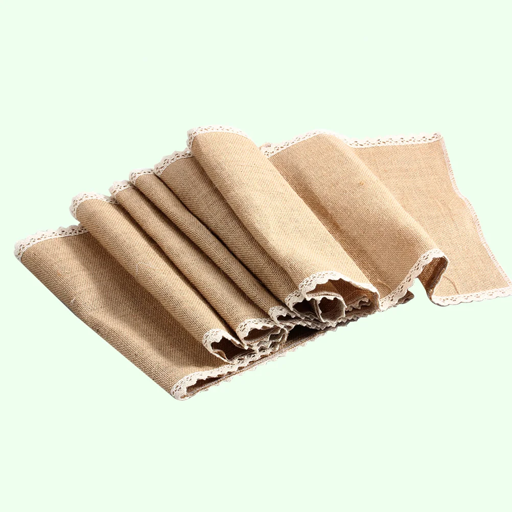 

Table Christmas Runner Decor Runners Clothburlap Lace Wedding Farmhouse Tablecloth Linen Dinner Cover Plaid Party Hessian
