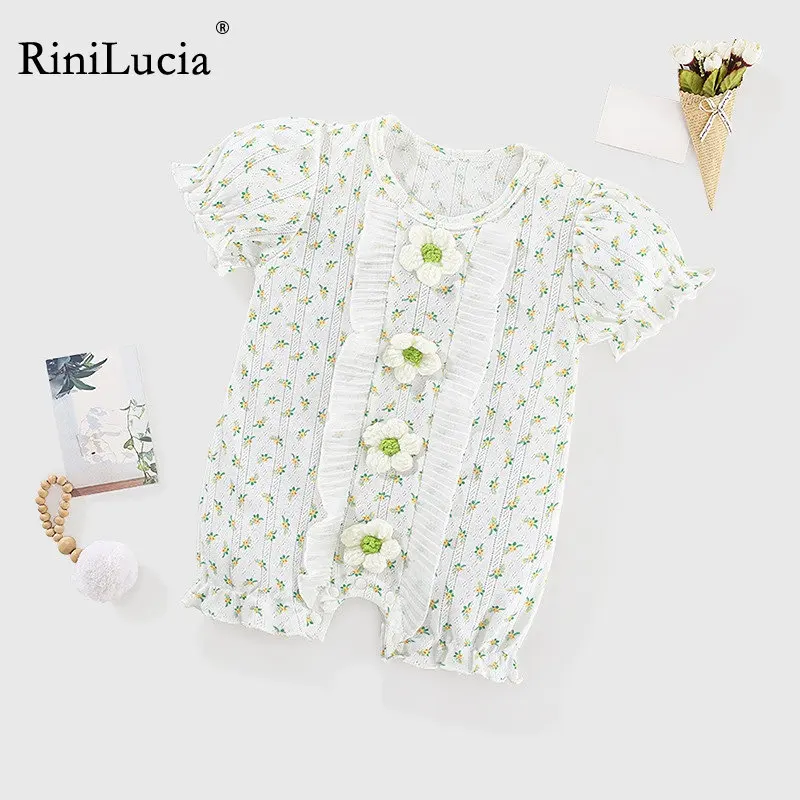 

2023 Baby Girl Romper Short Sleeve Clothes for Girls Floral Ruffles Newborn Baby Rompers Girls Jumpsuit Baby Romper
