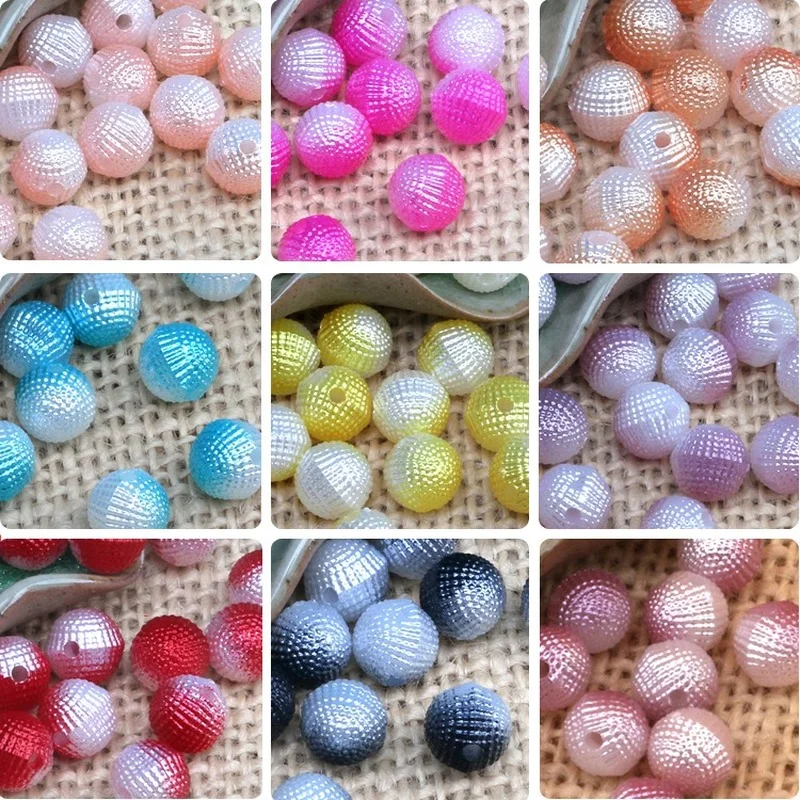 

30pcs 10mm Gradient ABS Imitation Pearl Two-color Bayberry Ball Wedding Video DIY Clothing Beads for Jewelry Making Accessories