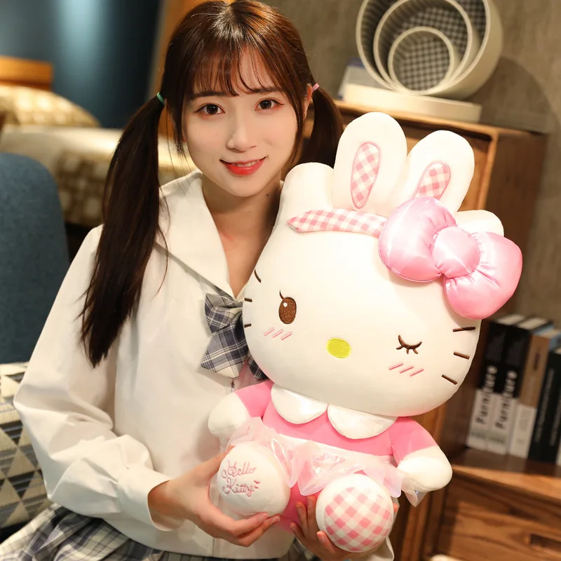 

Official Authentic Sanrio Cartoon Hello Kitty Kawaii Plush Toy Originality Highquality Baby Accompany Plushie Doll Children Gift