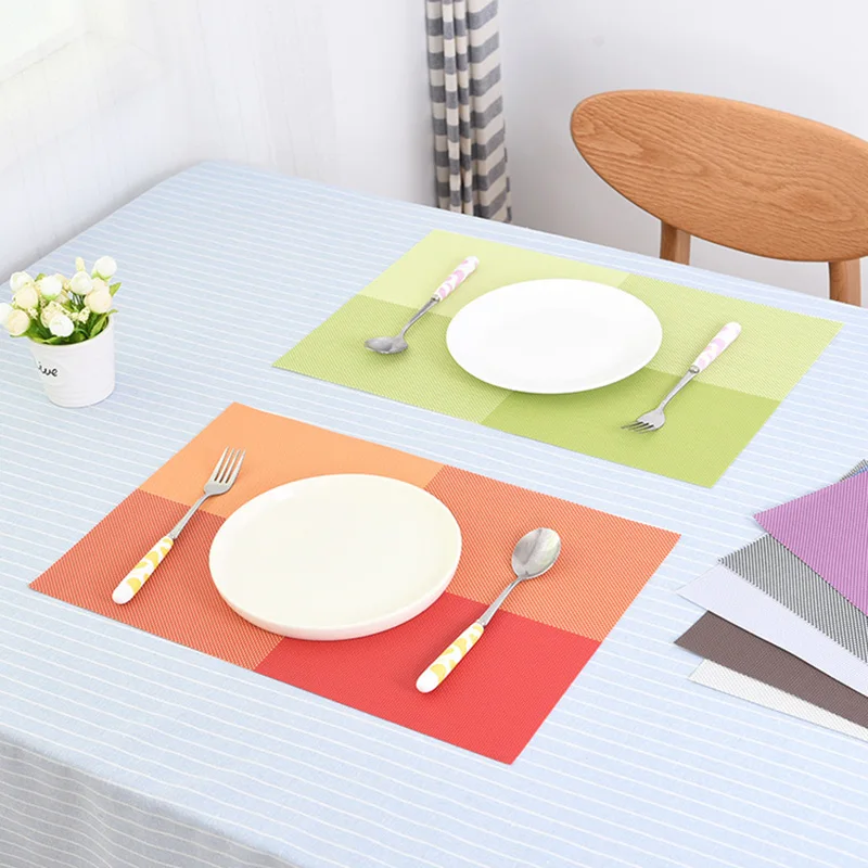 

1pcs/lot Rectangular western food mat pvc Durable Placemats mat plate mat waterproof non-slip bowl mat for table decoration