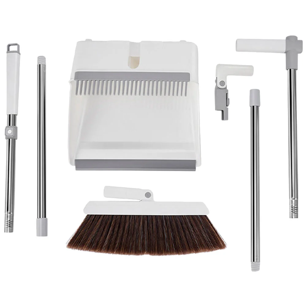 

Broom Dustpan Cleaning Brush Combo Stand Uphandle Set Garbage Home Household Sweep Pan Outdoor Kitchen Floor Sidewalk Decks