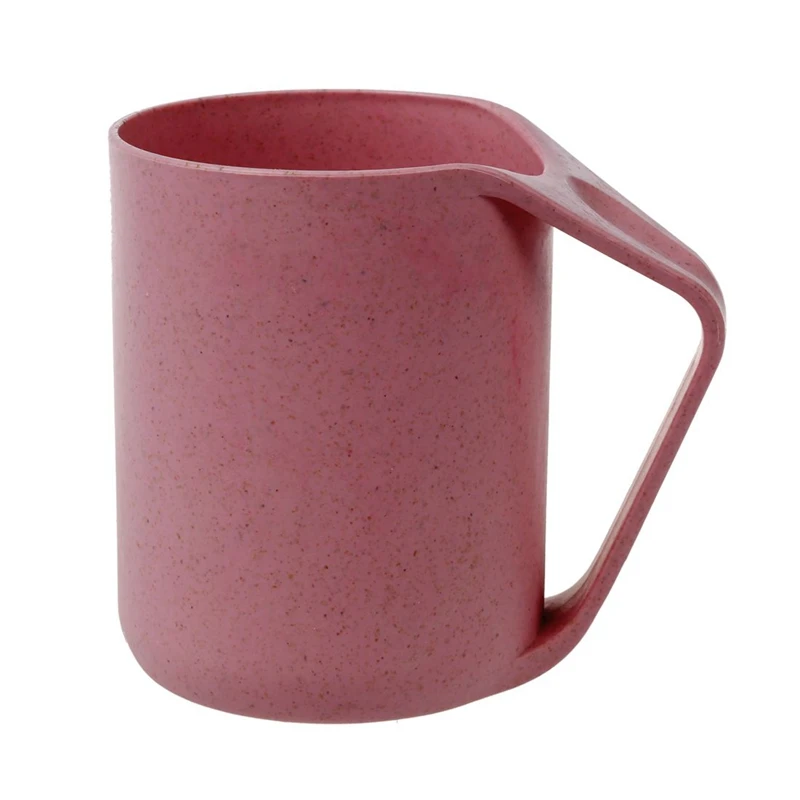 

HOT 2X Break-Resistant Creative Coffee/Tea Mug Cup Wheat Straw + Food Grage PP Plastic Color:Pink & Beige