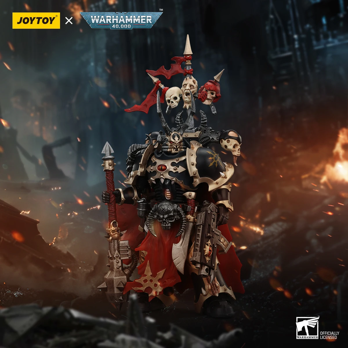 JOYTOY Warhammer 40K Chaos Space Marines Черный Легион Выбранный Чемпион с Боллером и Молодой Фигурки оригинального коллекционирования (art.: 3920cf082d7ea) - 3920cf082d7ea