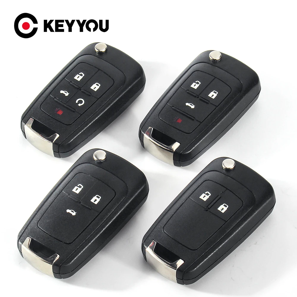 

KEYYOU Flip Folding Remote Key Shell Car Key Case For Chevrolet Cruze Epica Lova Camaro Impala 2 3 4 5 Button HU100 Blade